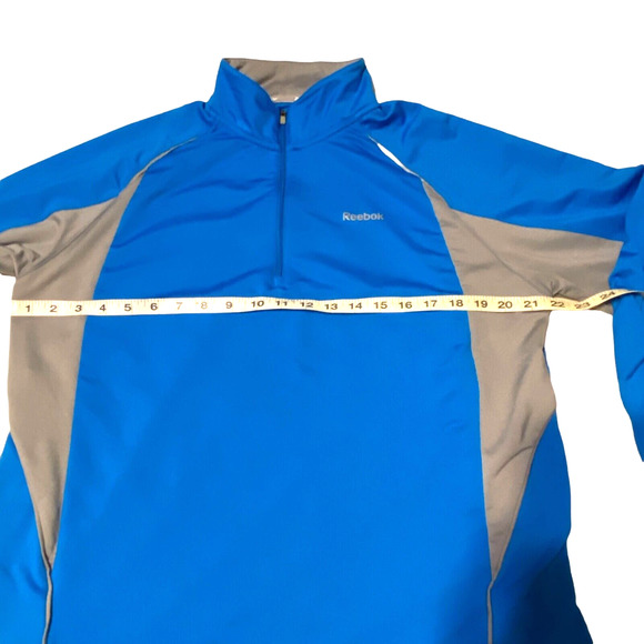 Reebok Athletic Long Sleeve Zippered‎ Collar Jacket Shirt Size L Polyester Blend - Picture 9 of 10